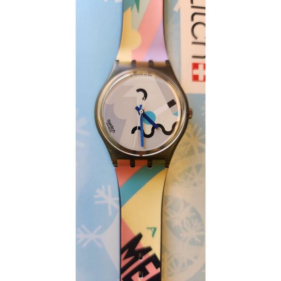 Vintage 1990 Swatch watch COSMESIS GM103 34mm New old stock Standard Gents - Picture 3 of 8